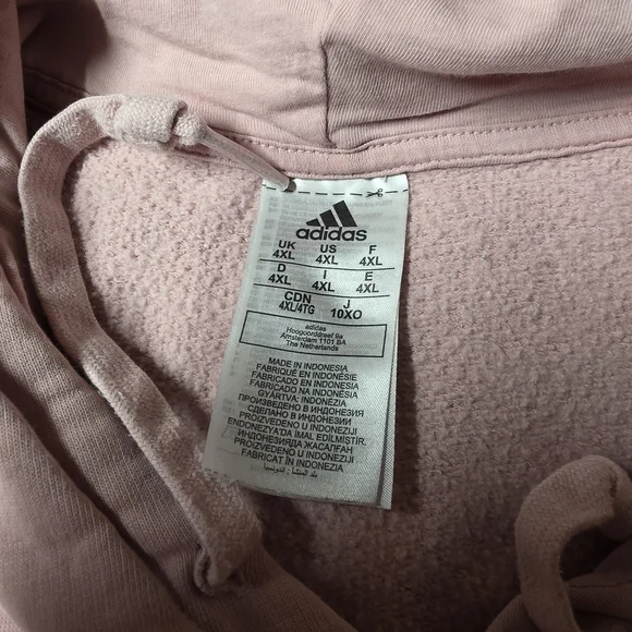 Adidas Men's Light Pink Hoodie - Picture 3 of 4
